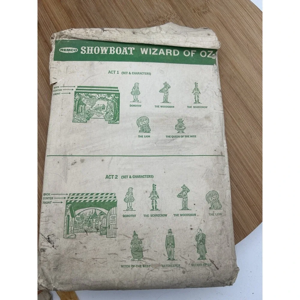 Vtg REMCO Paper Toy Stages With Dolls Heidi,‎ Wizard Of Oz Pinocchio Cinderella